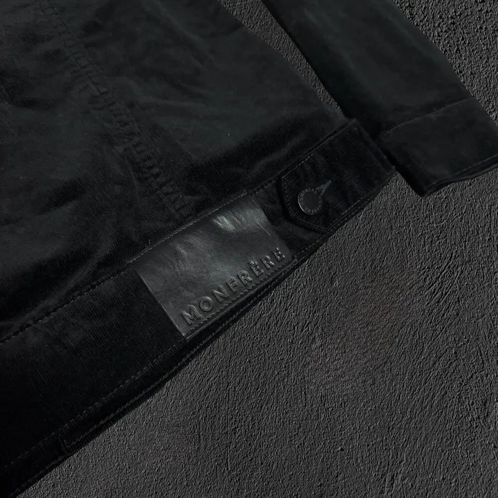 Monfrere black noir dean slim corduroy trucker jacket